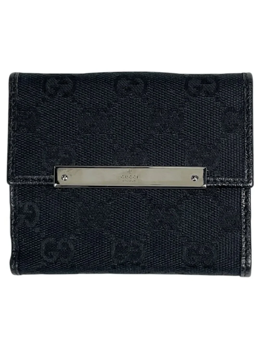Gucci Bifold Wallet GG Pattern Canvas Black